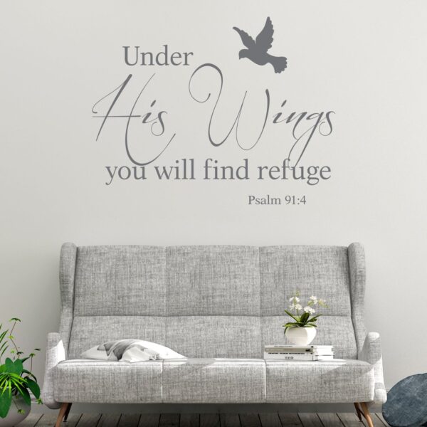 Psalm 91:4 Under His Wings Wall Decal